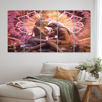 Couple Kissing Divine Union - Couple Wall Decor - 5 Equal Panels
