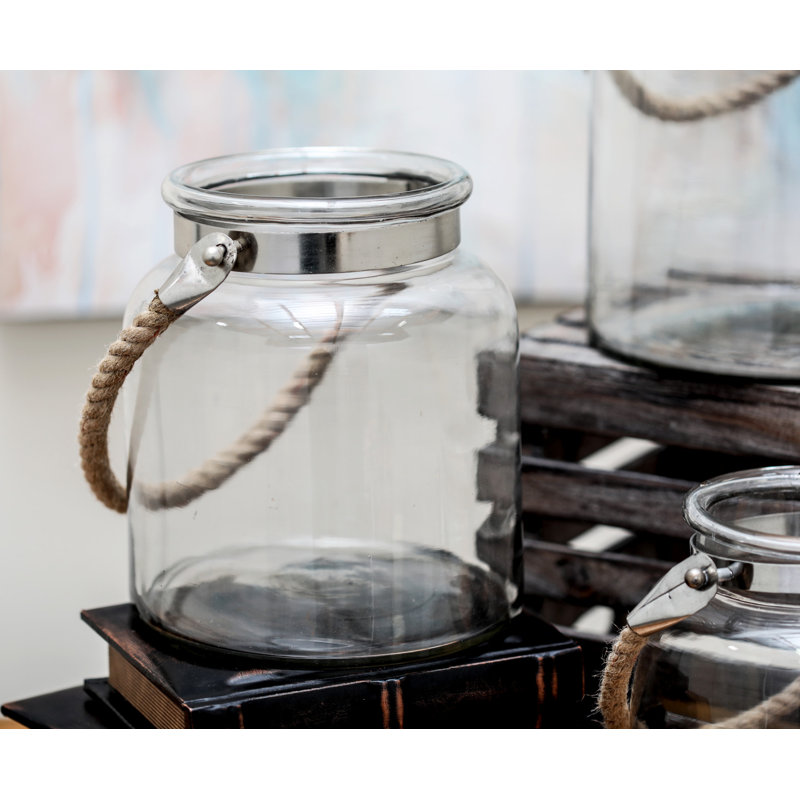 10'' H Glass Tabletop Lantern
