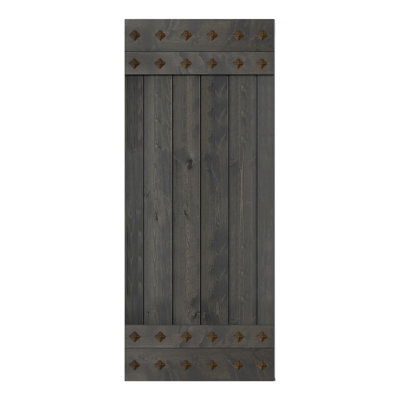 84'' Solid Wood Paneled Matte without Installation Hardware Kit Barn Door