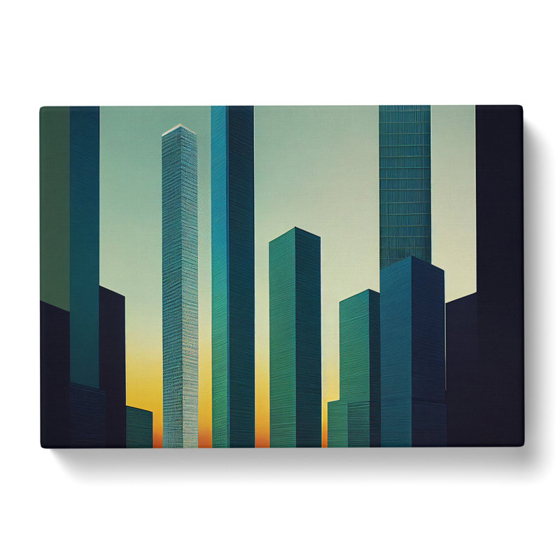 Elegant City Skyline Architecture - Wrapped Canvas Print, 35cm H x 50cm W x 3cm D