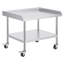 Table de travail en acier inoxydable, table de préparation commerciale de 30 x 36 x 30 pouces avec 4 roues, roulettes, table de préparation robuste à dosseret à 3 côtés, table de travail en métal pour restaurant