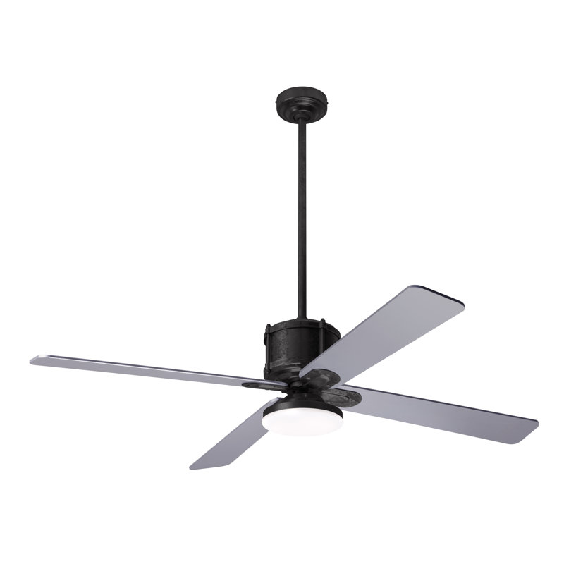 Industry LED Downrod Ceiling Fan, Silver, Dark Bronze, Remote Control