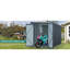 8 x 6 pi en acier galvanisé Lean - To Shed, portes doubles sécurisées, panneau de PC et peu encombrant, pour les petits jardins, la remise extérieure, la tondeuse à gazon avec remise verrouillable de 44 pieds carrés d'espace, planche, robuste, pelouse