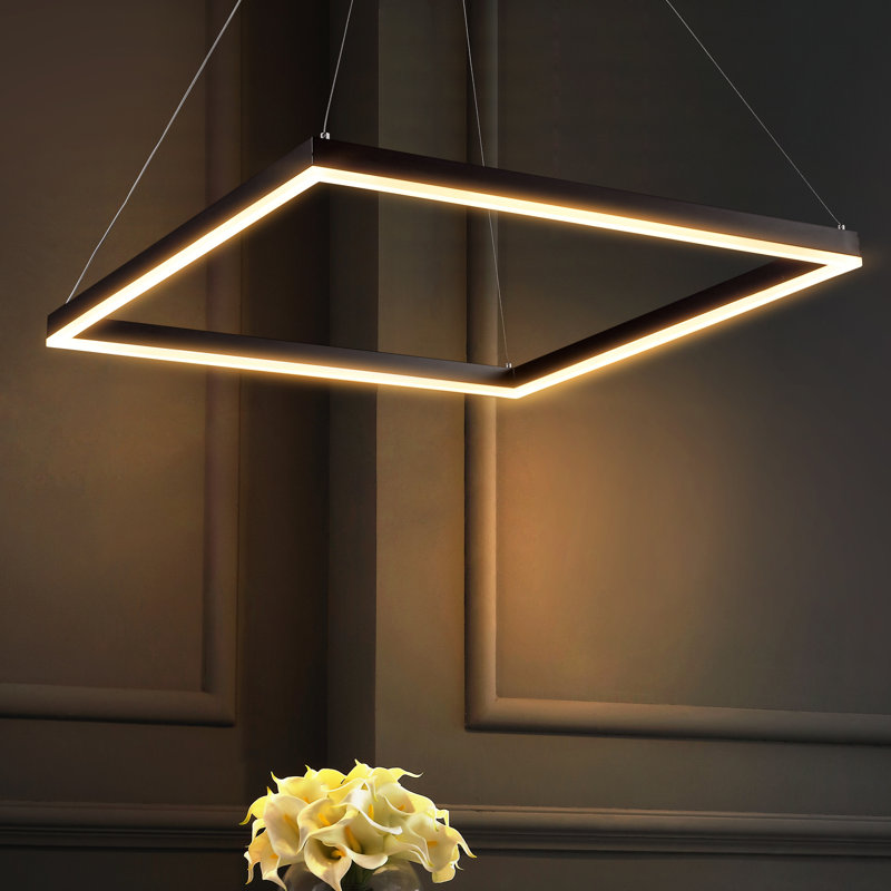 Pradyumna 1 - Light Black LED Pendant, 74" H x 23.63" W x 23.63" D