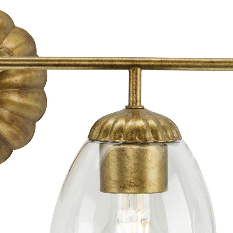 Quillan Gold Ombre 4-Light Vanity Light with Clear Glass Shades