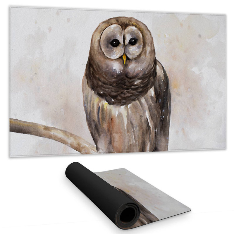 Barred owl - 14.00"x24.25" Desk mat