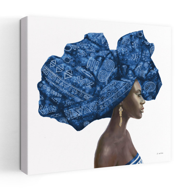 Art contemporain contemporain bleu pur avec accessoires, H 18 po x l 18 po