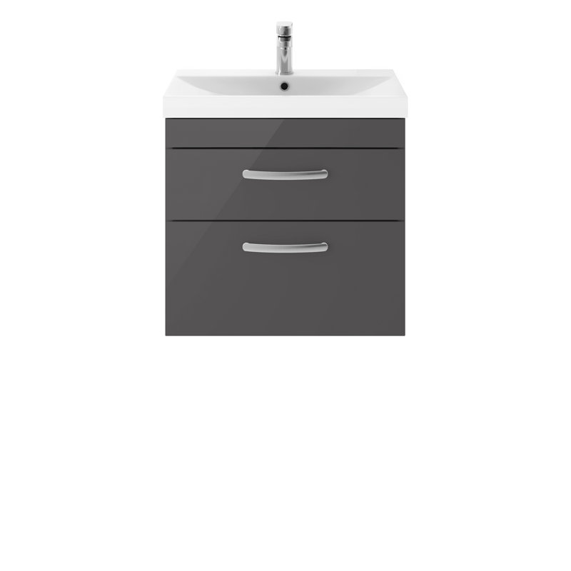 610mm Single Bathroom Vanity with Integrated Ceramic Basin, Black