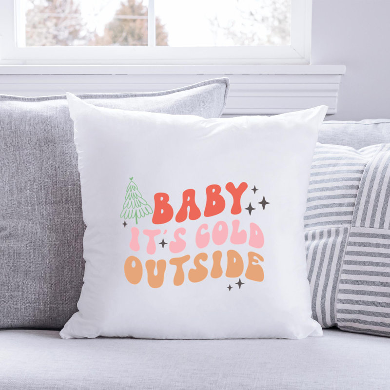 Coussin en polyester ChristmasCuteQuotes-01, 16 po x 16 po