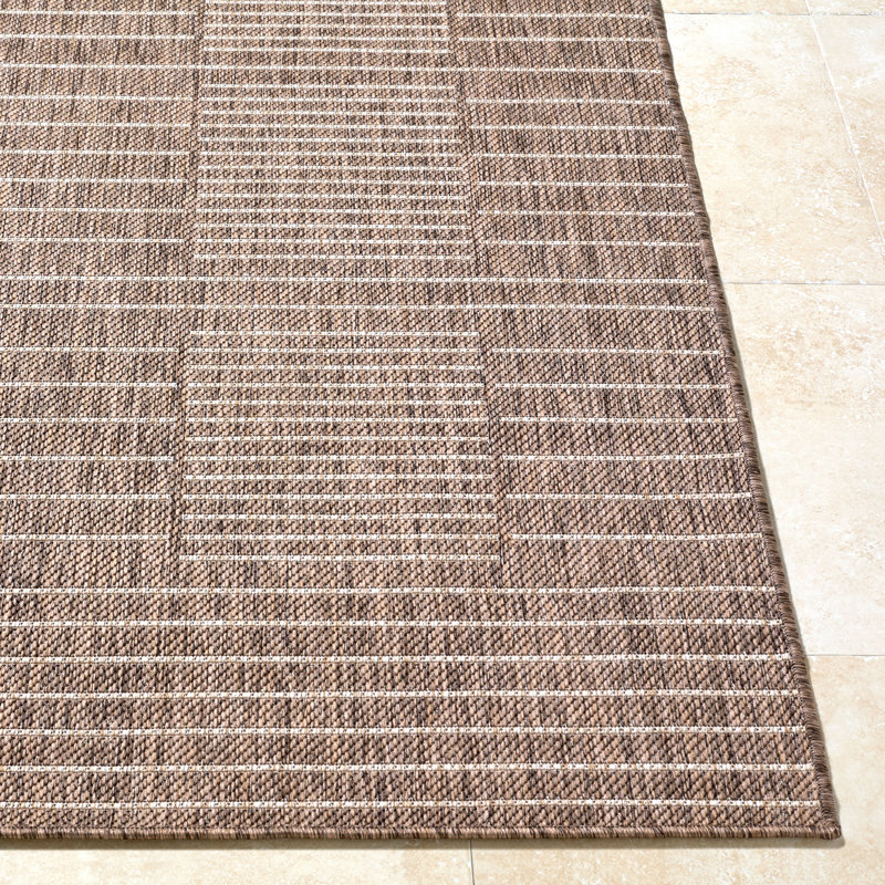 Galey Alix x Livabliss Rye Outdoor Machine Woven Rug, Rectangle 7'10" x 10', Brown