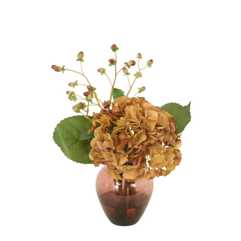 Burgundy Hydrangea in Plum Vase
