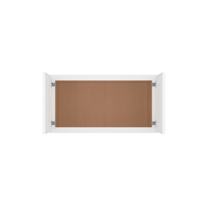 Armoire de cuisine murale avec réfrigérateur, 2 portes, à monter soi-même, 61 cm de profondeur x 76 cm de largeur x 46 cm de hauteur, blanche