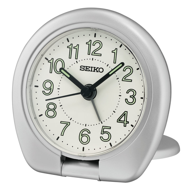 QHT018SLH Travel Clock, Metallic Silver, Metallic Silver