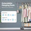 Heavy Duty Clothes Rail, Extendable Hanging Rack with Lockable Wheels