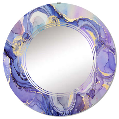 Mauve luxueux abstrait fluide Art VI - miroir mural moderne