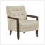 Chaise d'appoint capitonnée exquise avec finition noyer et revêtement de qualité supérieure-973972511