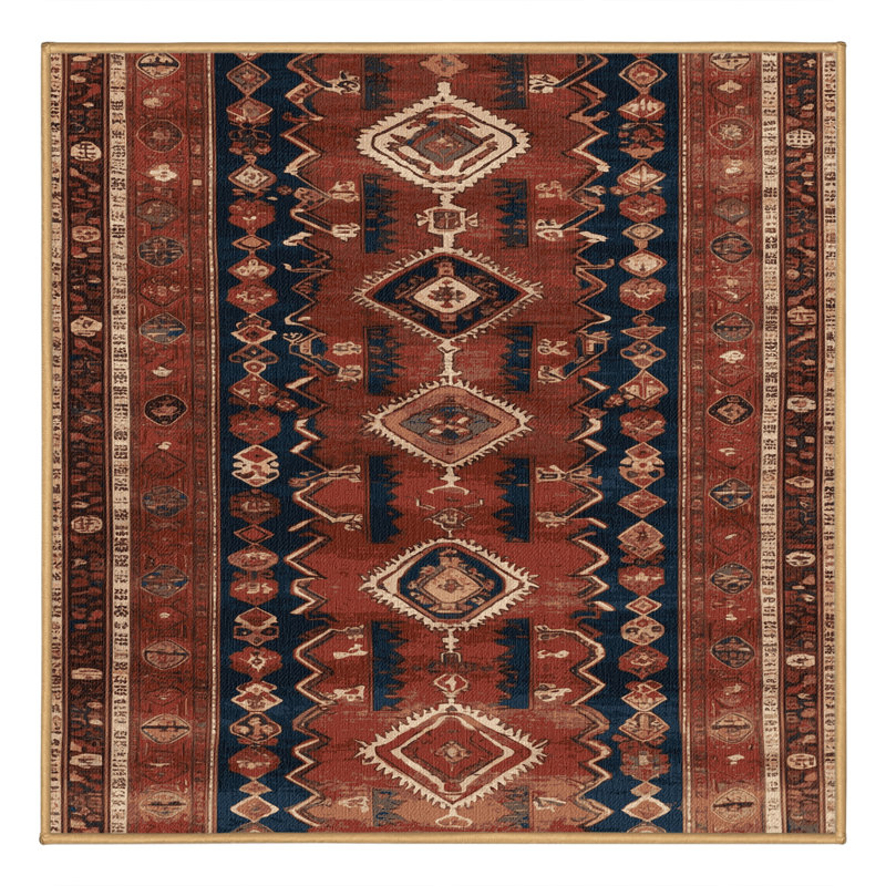 Tapis brun lavable à la machine, Carré 6 pi