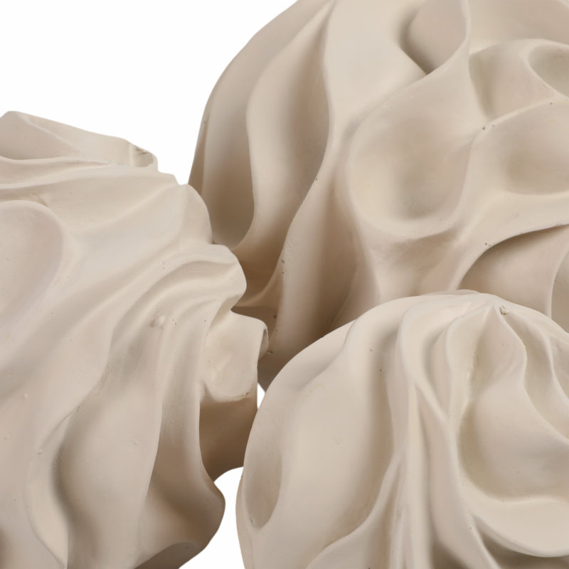 Hershman Set Of 3 Hershman Wavy Spheres, White