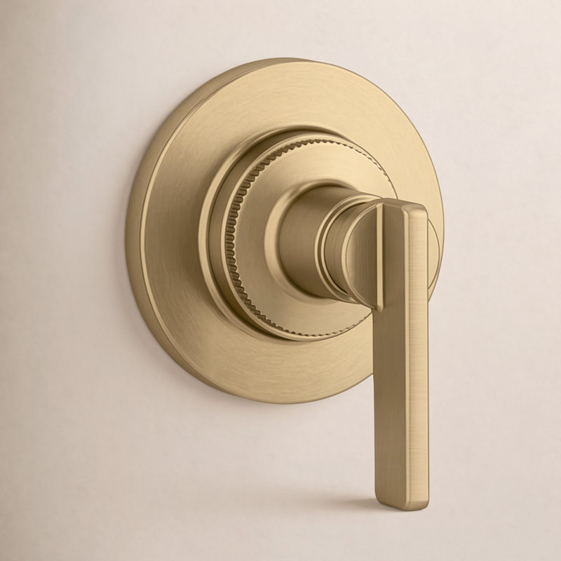 Garniture de soupape de transfert avec poignée levier Castia par Studio McGee, Laiton brossé moderne éclatant