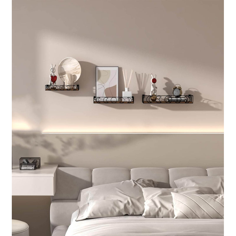 Floating Shelf, Black/Brown