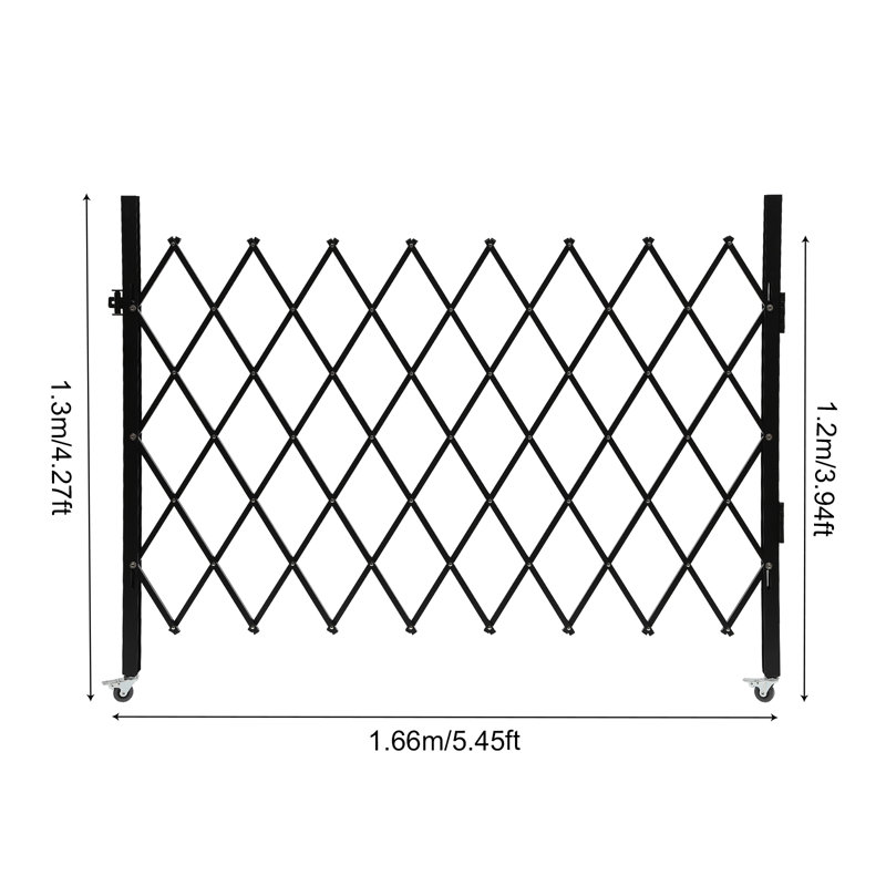 Barrière de sécurité en métal noir, 66" W x 51" H