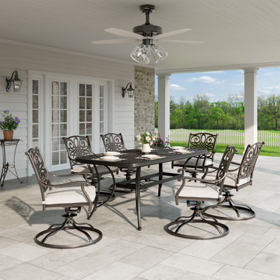 6-person Outdoor Dining Set With Swivel Chair
