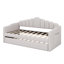 Upholstered Daybed With Trundle ,Velvet Sofabed With USB Charging Ports,No Box-Spring Needed-245404190