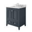 Meuble-lavabo au fini gris acier avec plateau en carrare naturel-1173820049
