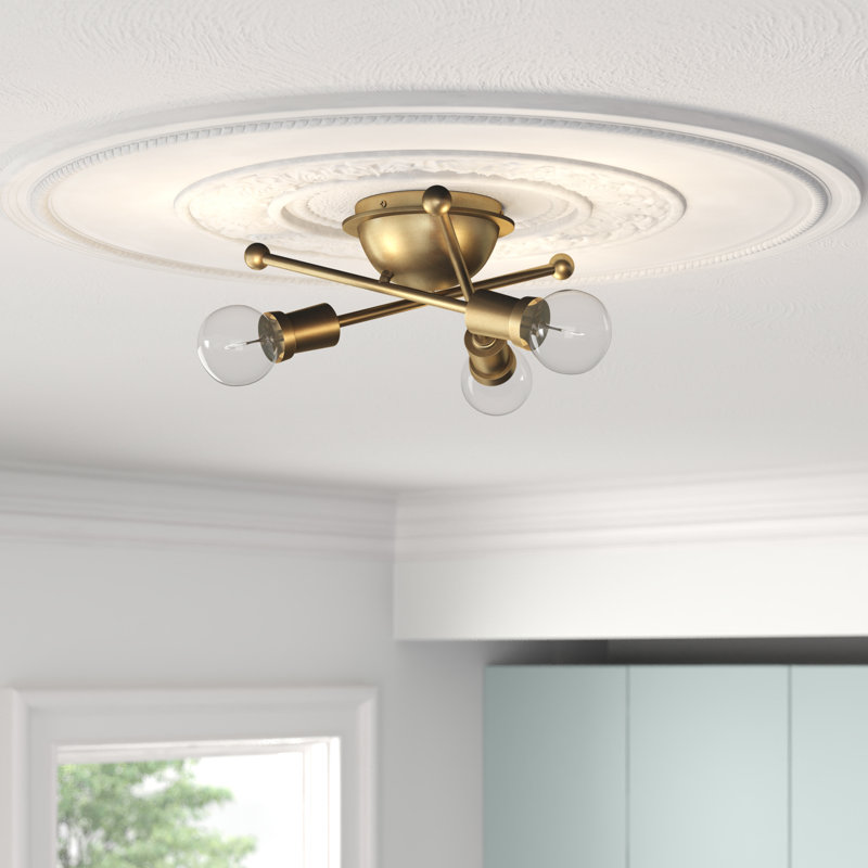 Projecteur directionnel 3 lumières 15 po Jhane, Laiton naturel