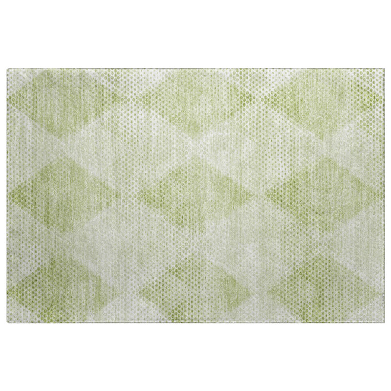 Tapis à poil long de qualité supérieure lavable à la machine ADS539, 1'8" x 2'6", Mint