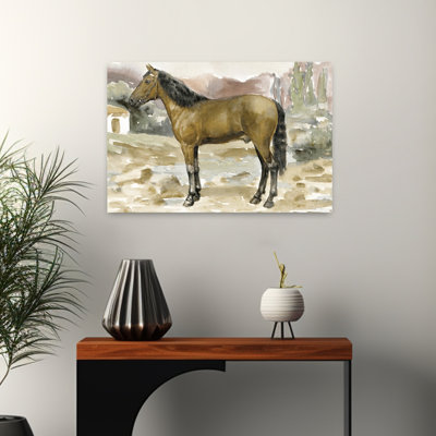 Otis, art contemporain abstrait avec paysage de cheval