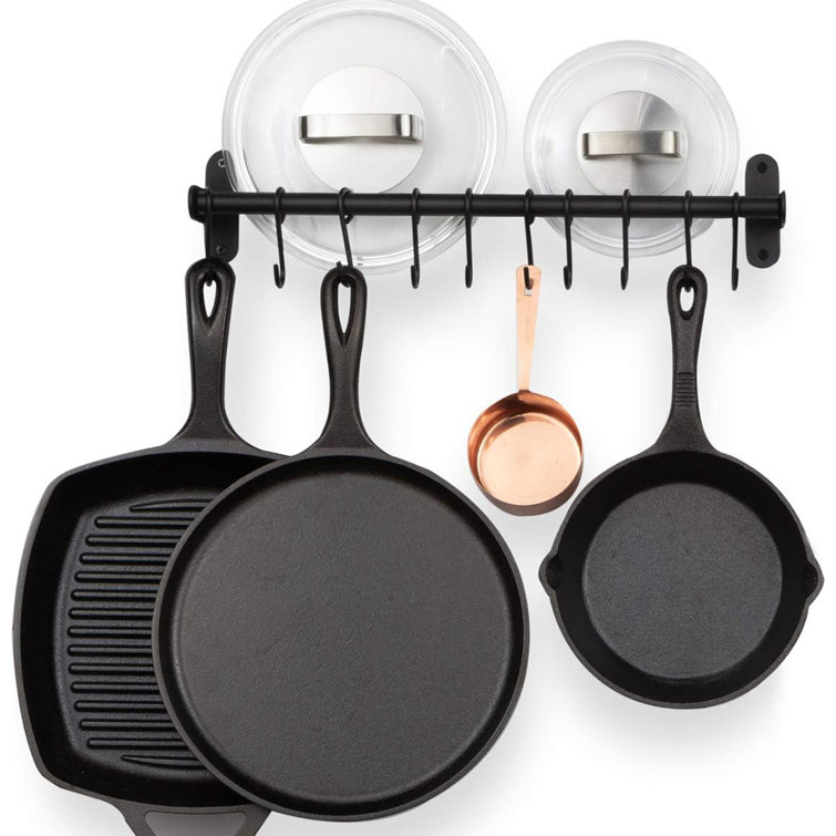 Prep & Savour Metal Rectangle Wall Mounted Pot Rack - Wayfair Canada