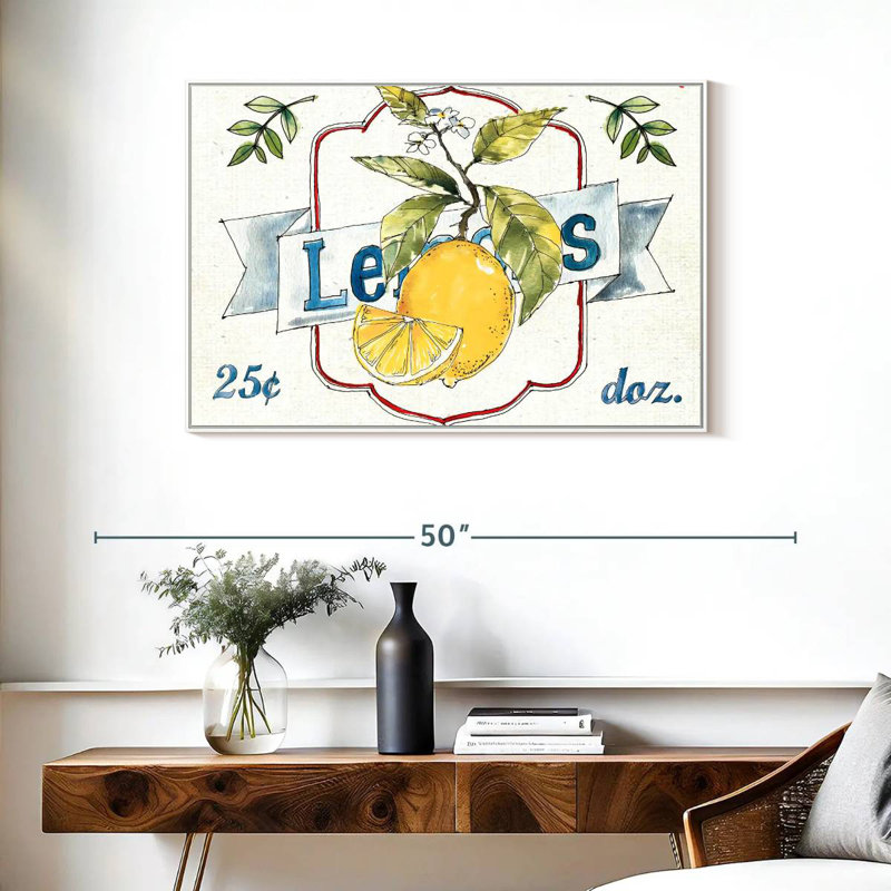 Plaque murale Fruit Stand II, Cadre flottant blanc, 37 po x 25 po