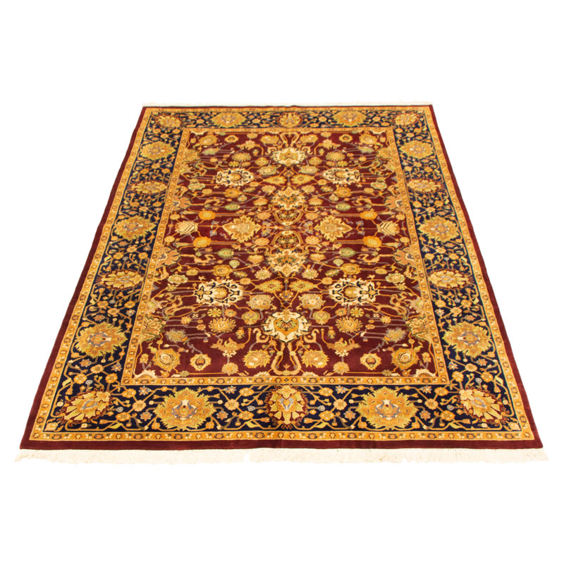 Tapis rouge foncé à double nœud Amy-Jane 6 pi 1 po x 9 pi 3 po