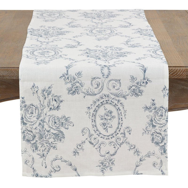 Chemin de table Vickrey, 108 po x 16 po, Indigo