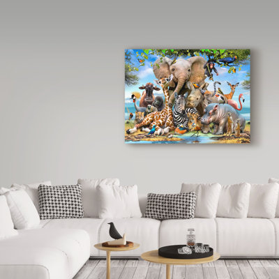 « savannah scene », reproduction de peinture à l’acrylique sur toile tendue
