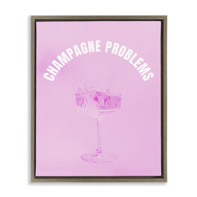 Champagne Problems Framed Floater Canvas Wall Art by House of Lulu