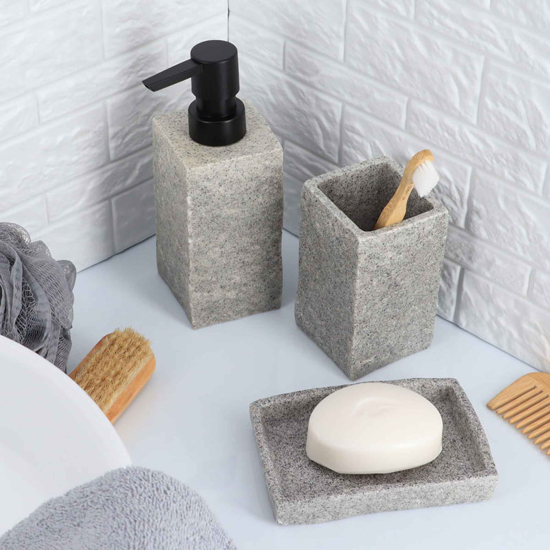 Bathroom Accessory Set, Gray