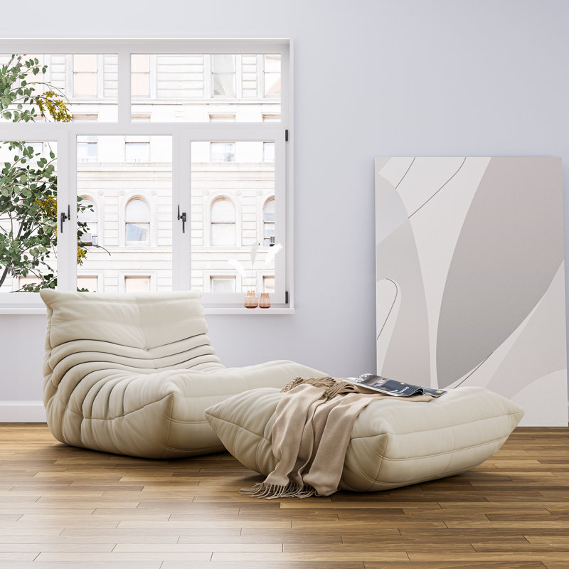 Landwehr Modular Lounge Ottoman Chair, Ivory