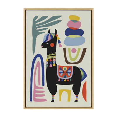 Llama Mesatawe by Rachel Lee 3 Birdies Studio Framed Canvas Wall Art Print