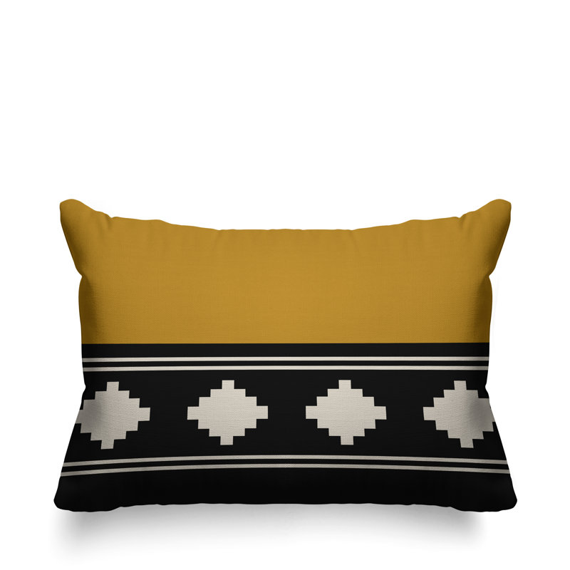 Coussin intérieur / extérieur Ector Southwestern, Jaune