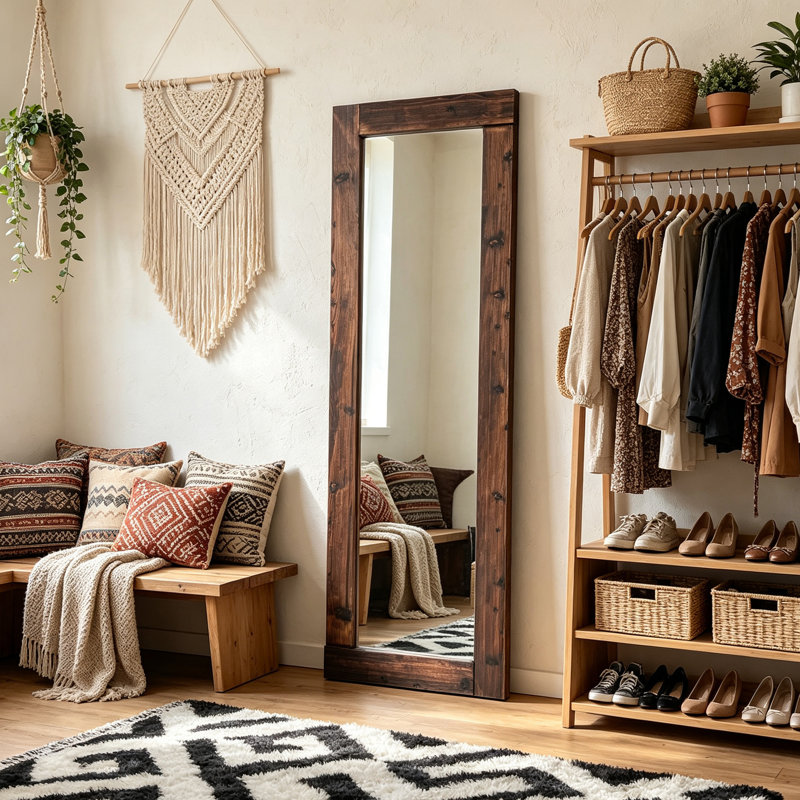 Solid Wood Framed Oversized Full‑Length Mirror, 71" H x 32" W