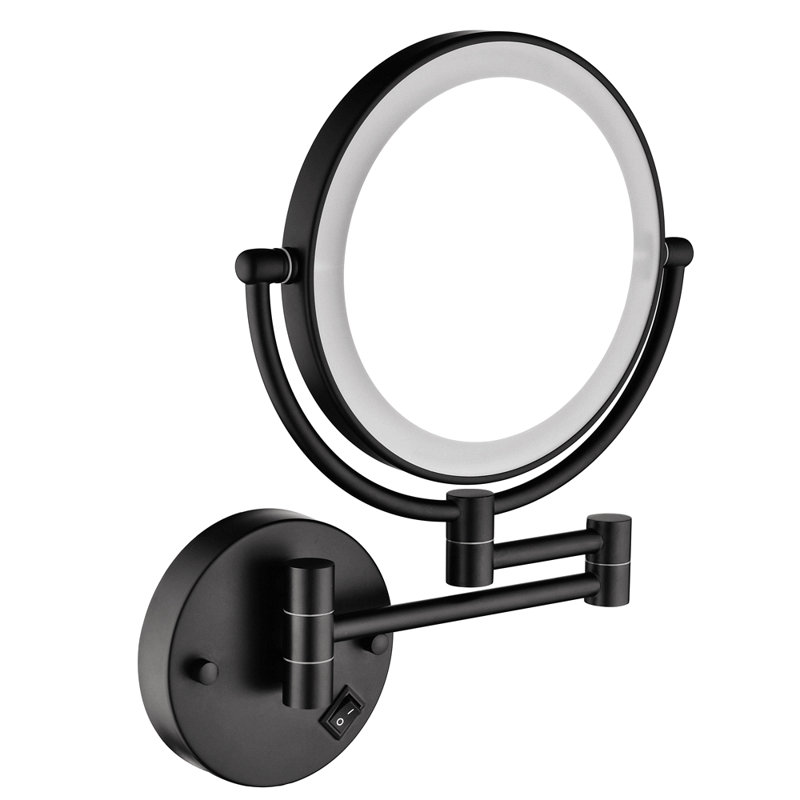 Miroir rotatif soudé soudé au soudan avec bras pivotant à DEL, grossissement 3X, Noir, noir, noir, noir