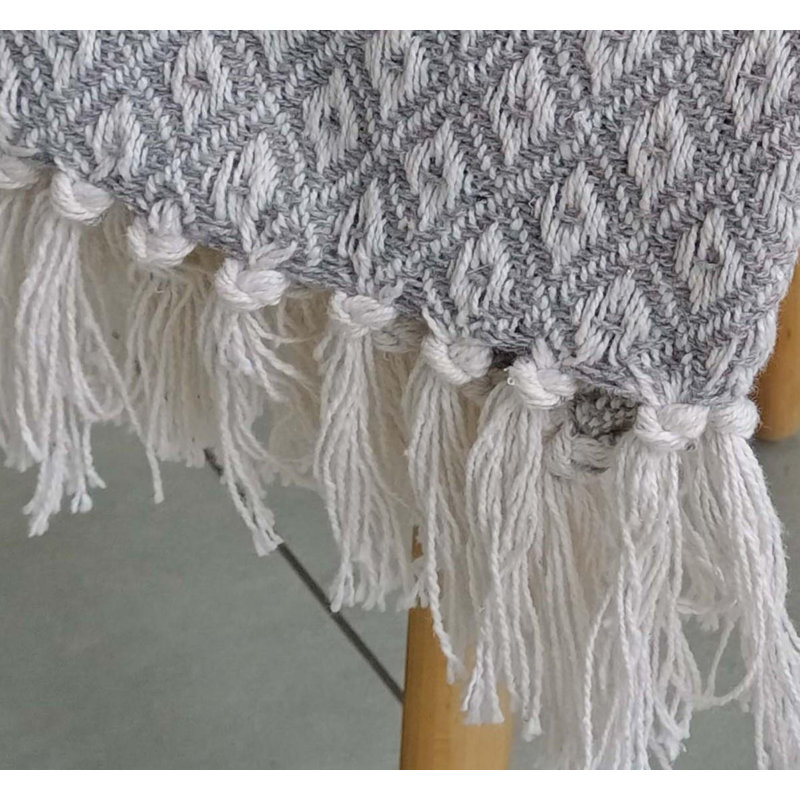 Cimino Machine Woven Throw Blanket, Silver, W254 x L254cm