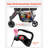 Pet Stroller, 44 Lbs Weight Capacity, Foldable Dog Stroller Cart, 4 Wheels Cats Stroller With Mesh Windows And Revrsible Handle, Portable Pet Carrier Stroller With Brake, For Small To Medium Pets