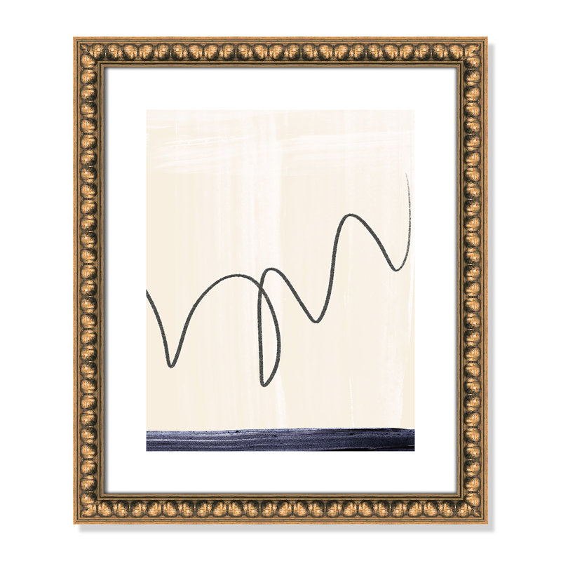 Départs II - reproduction d'art encadrée, Papier avec cadre à perles dorées, H 20 po x l 17 po x P 1,13 po