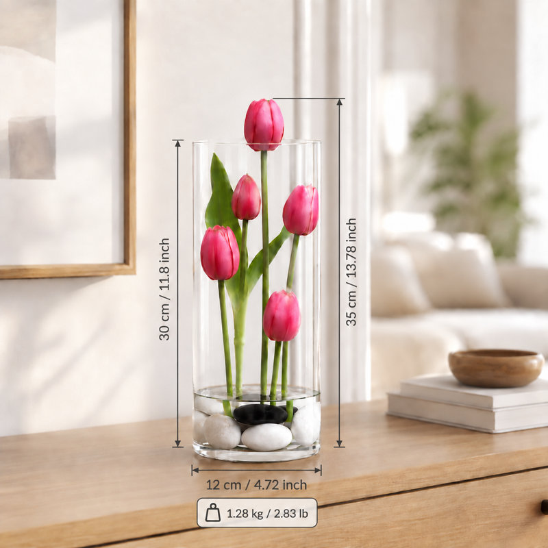 Arrangement de tulipes artificielles dans un vase