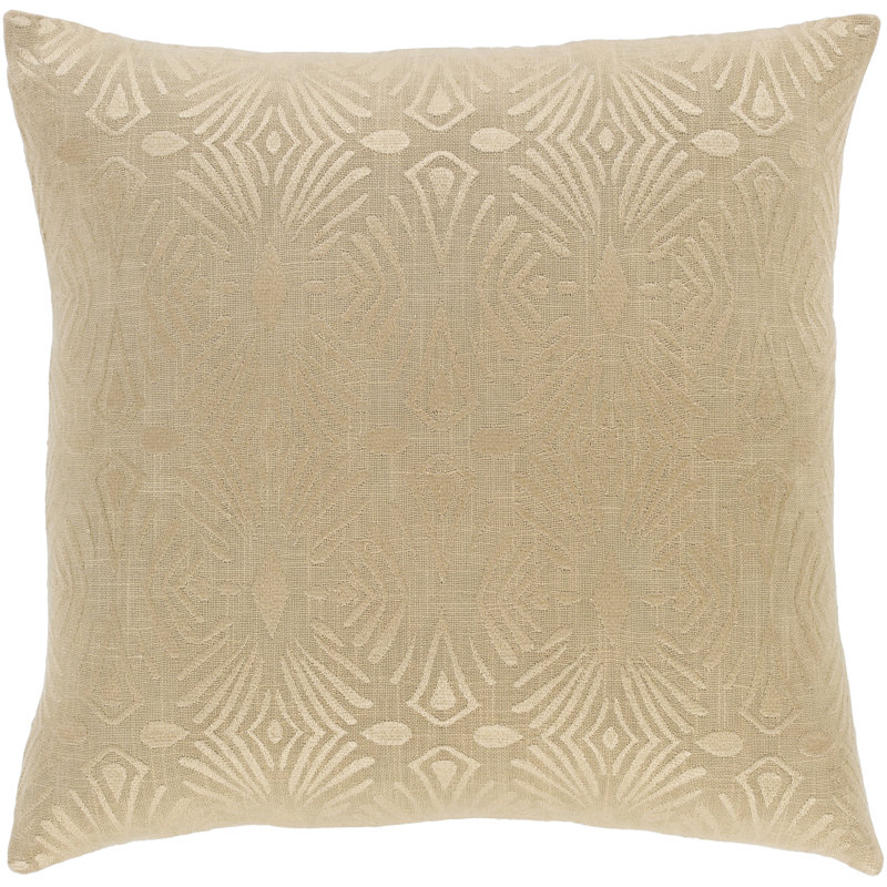 Coussin 100% coton Accra, Kaki / blé, Polyester/ Bourre en polyester, H 22 po x l 22 po