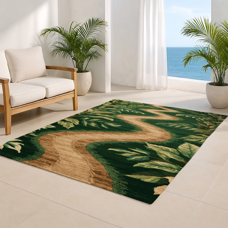 Tapis d'intérieur et d'extérieur vert Nature, Rectangulaire 2 pi x 3 pi
