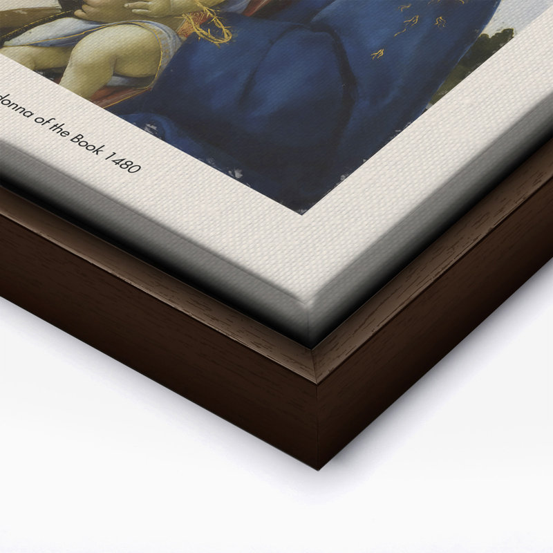 Sandro Botticelli - La Madone du livre, 16"H x 20"W, Canvas, Brown Framed